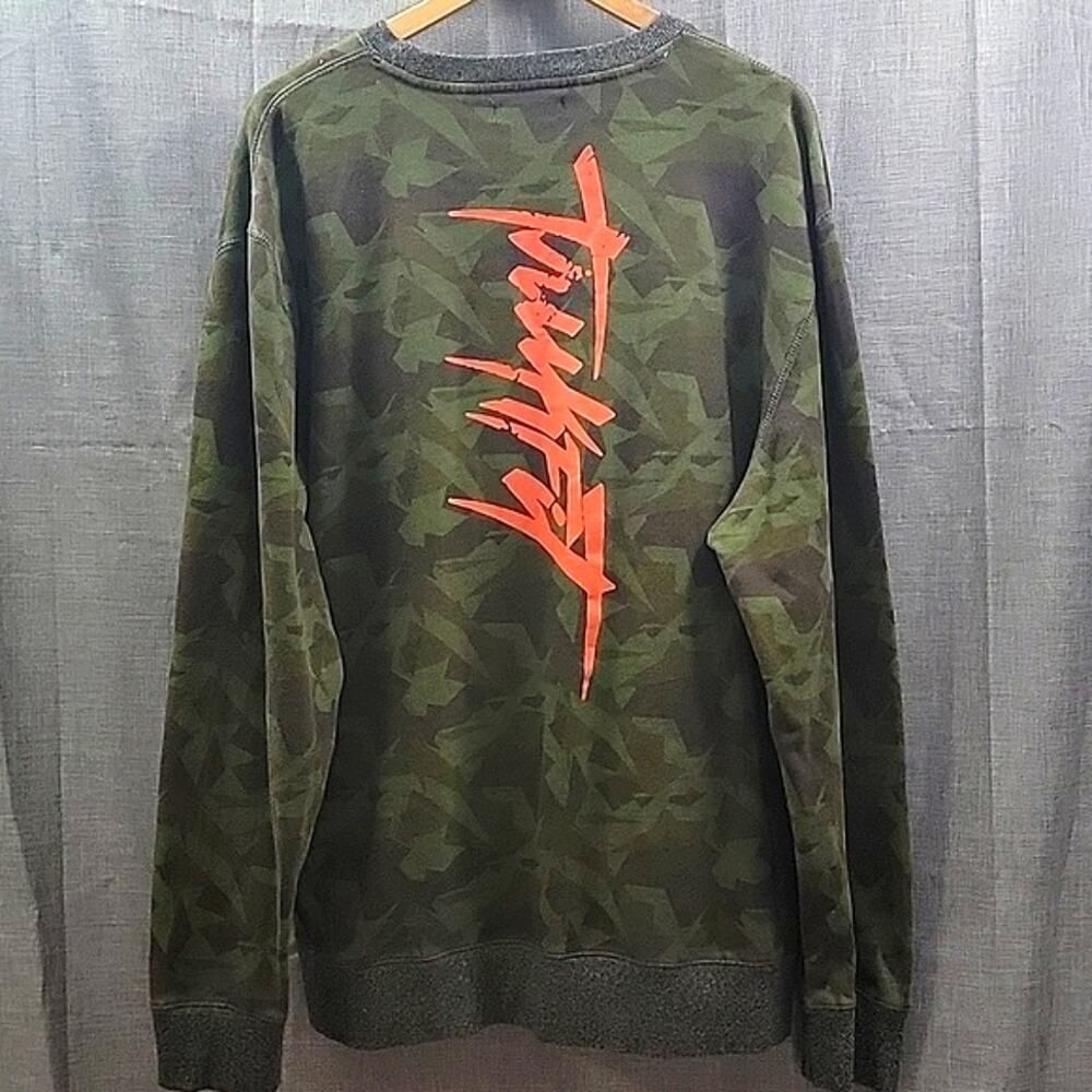 Trukfit Men's  2XL Camo Crew Neck Sweatshirt, Orange Graphic Logo on Back